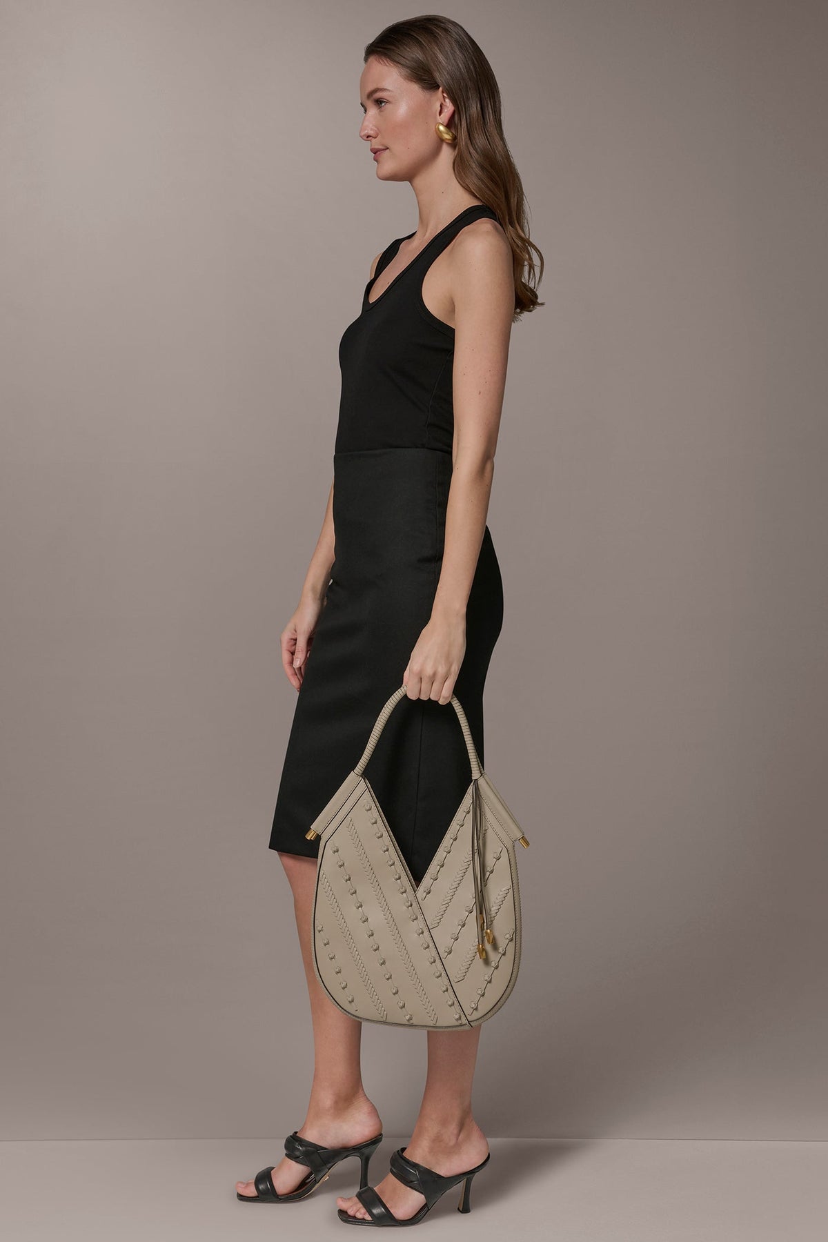 Donna Karan BALDWIN LEATHER KNOT MINI SHOULDER BAG