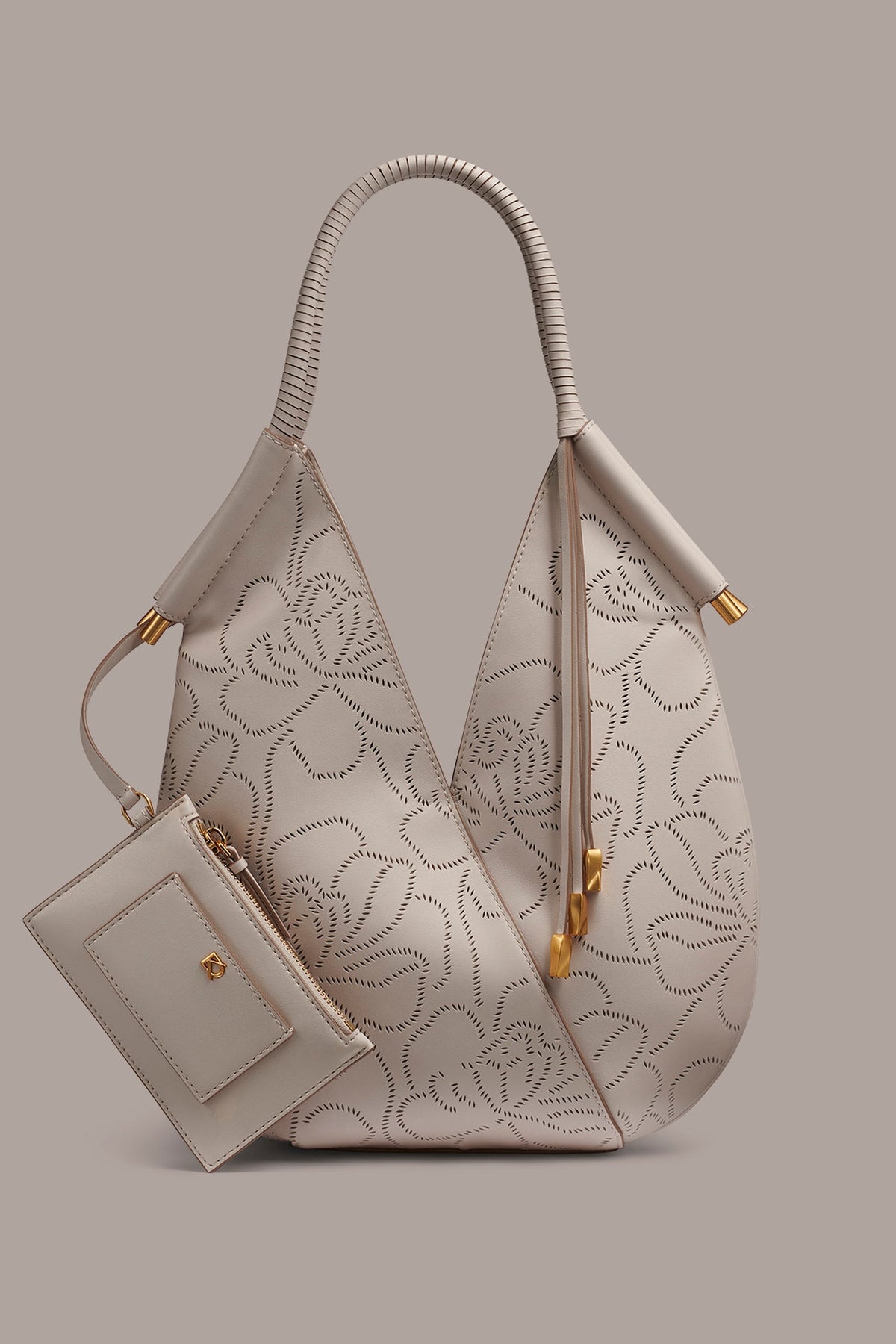 Donna Karan BALDWIN FLORAL LEATHER MINI SHOULDER BAG