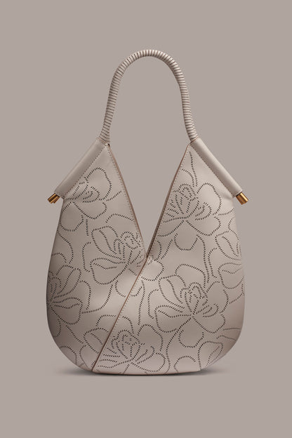 Donna Karan BALDWIN FLORAL LEATHER MINI SHOULDER BAG