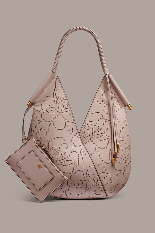 Donna Karan BALDWIN FLORAL LEATHER MINI SHOULDER BAG