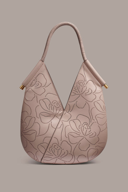 Donna Karan BALDWIN FLORAL LEATHER MINI SHOULDER BAG