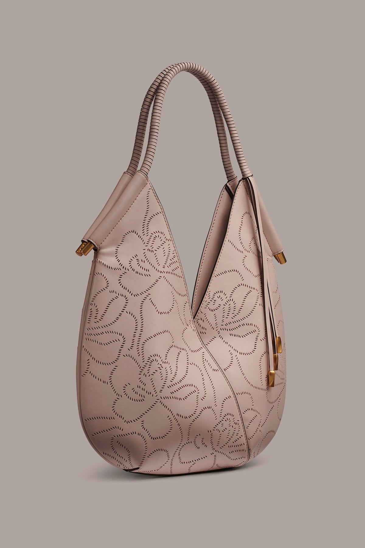 Donna Karan BALDWIN FLORAL LEATHER MINI SHOULDER BAG