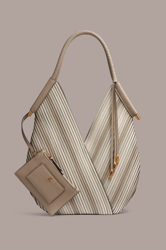 Donna Karan BALDWIN CHEVRON LEATHER MINI SHOULDER BAG