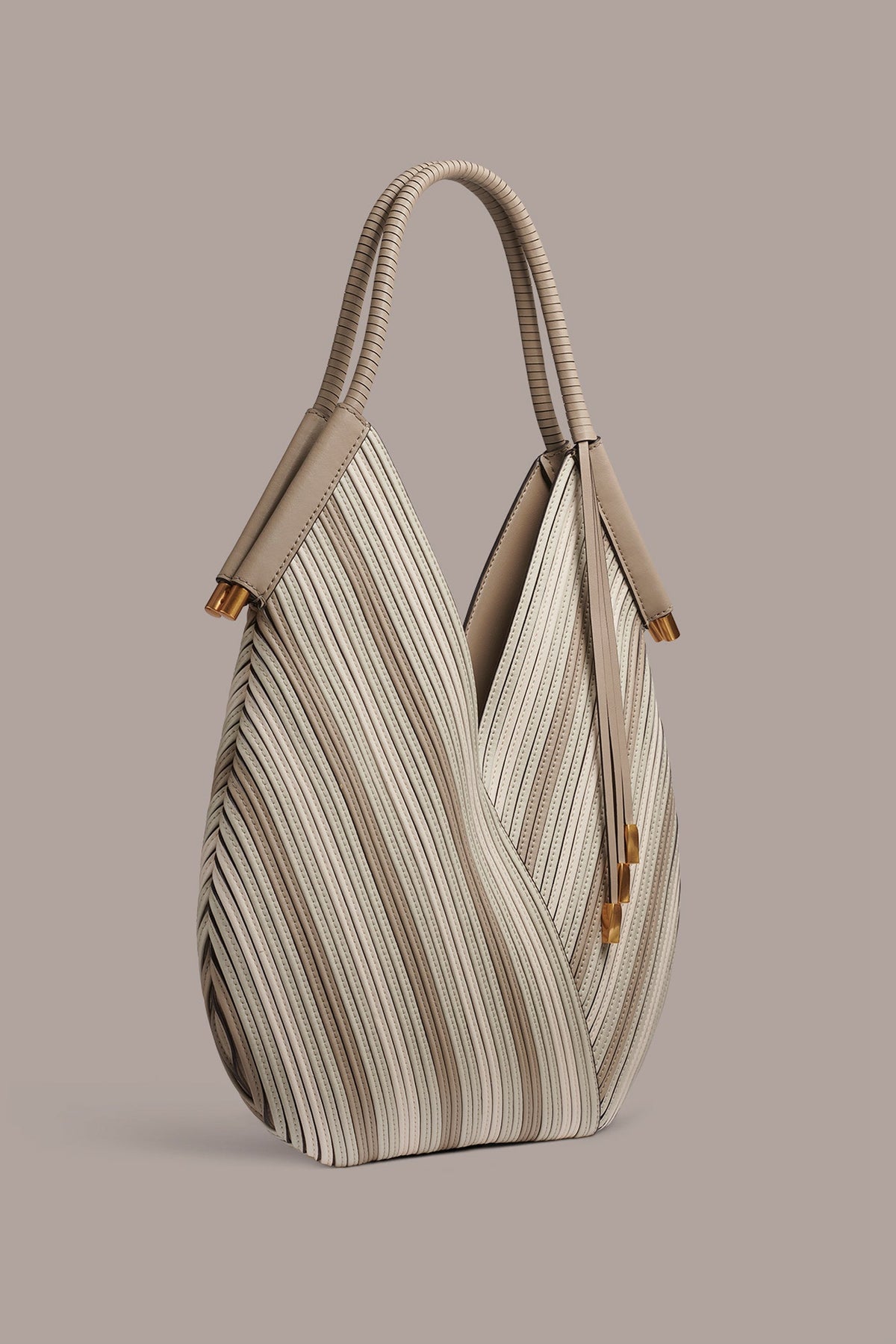 Donna Karan BALDWIN CHEVRON LEATHER MINI SHOULDER BAG