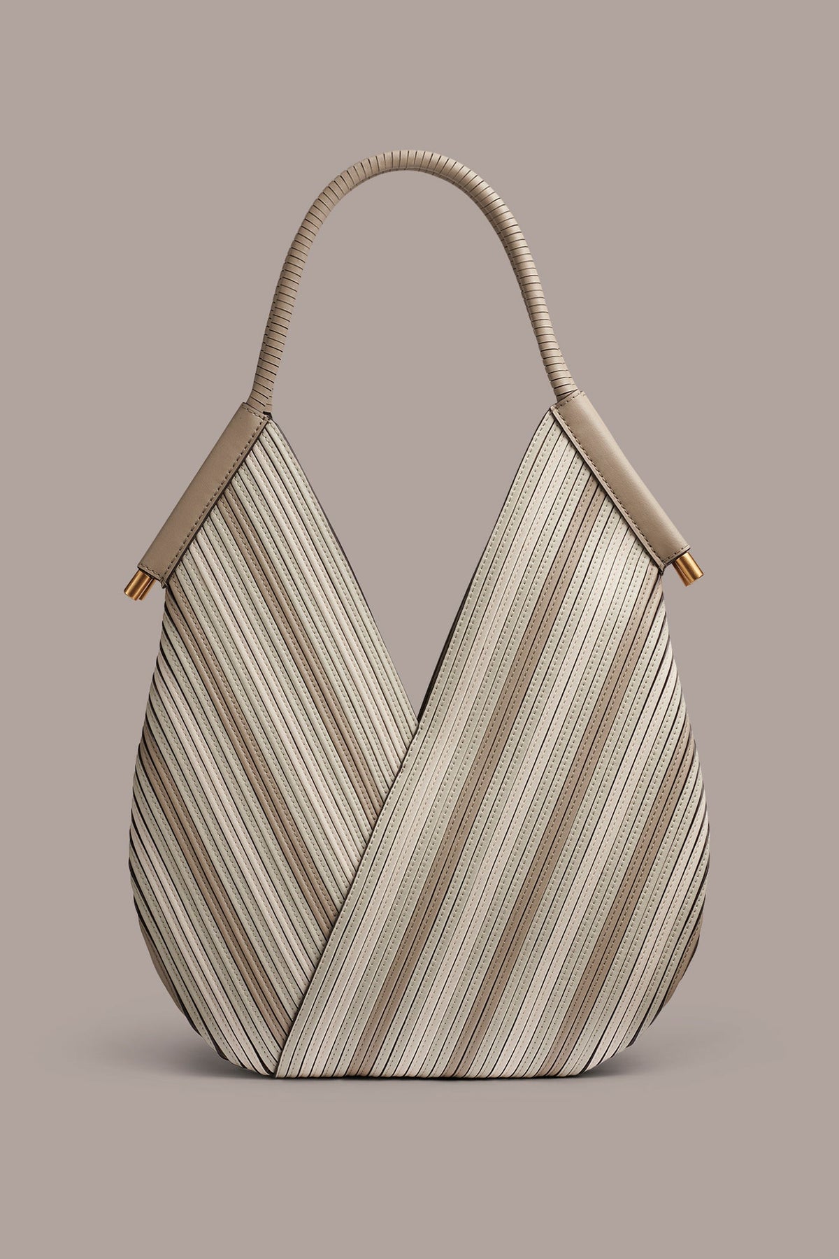 Donna Karan BALDWIN CHEVRON LEATHER MINI SHOULDER BAG