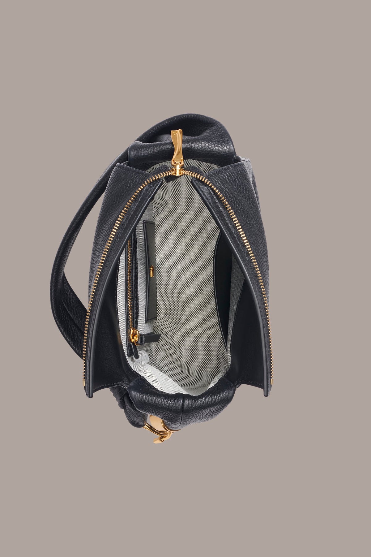 Donna Karan TARTAN LEATHER HOBO SHOULDER BAG