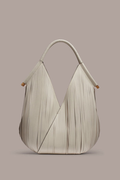 Donna Karan BALDWIN FLORAL LASER-CUT LEATHER LARGE SHOULDER BAG
