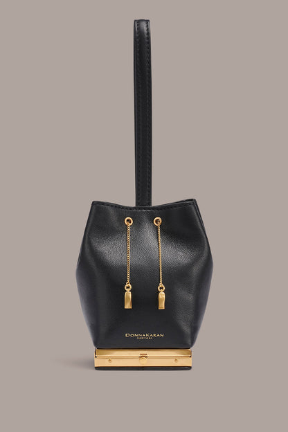 Donna Karan SISAL LEATHER CLUTCH