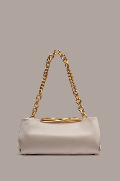 Donna Karan POPLIN LEATHER CLUTCH