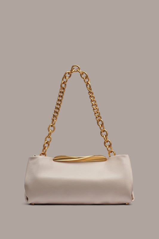 Donna Karan POPLIN LEATHER CLUTCH