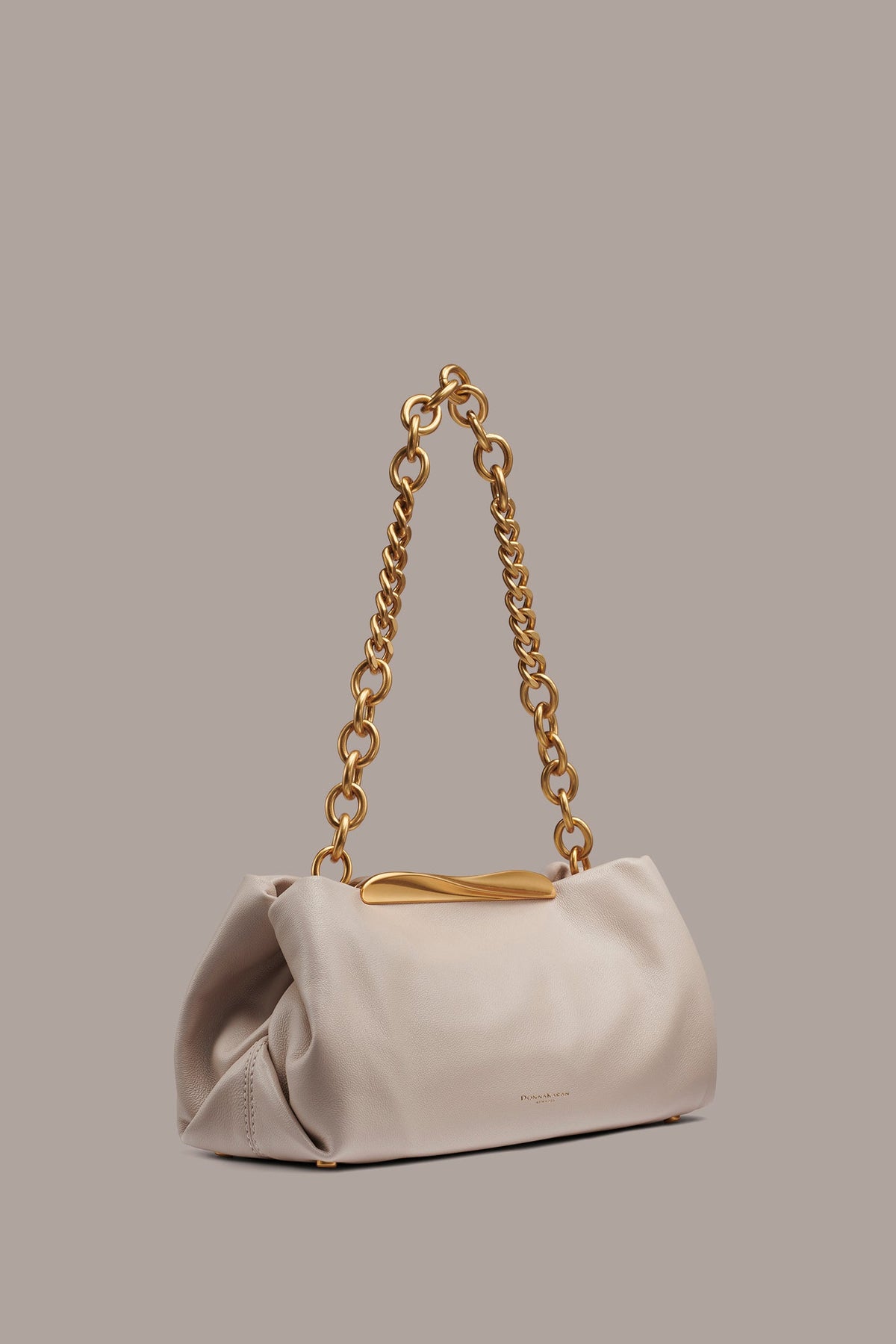 Donna Karan POPLIN LEATHER CLUTCH