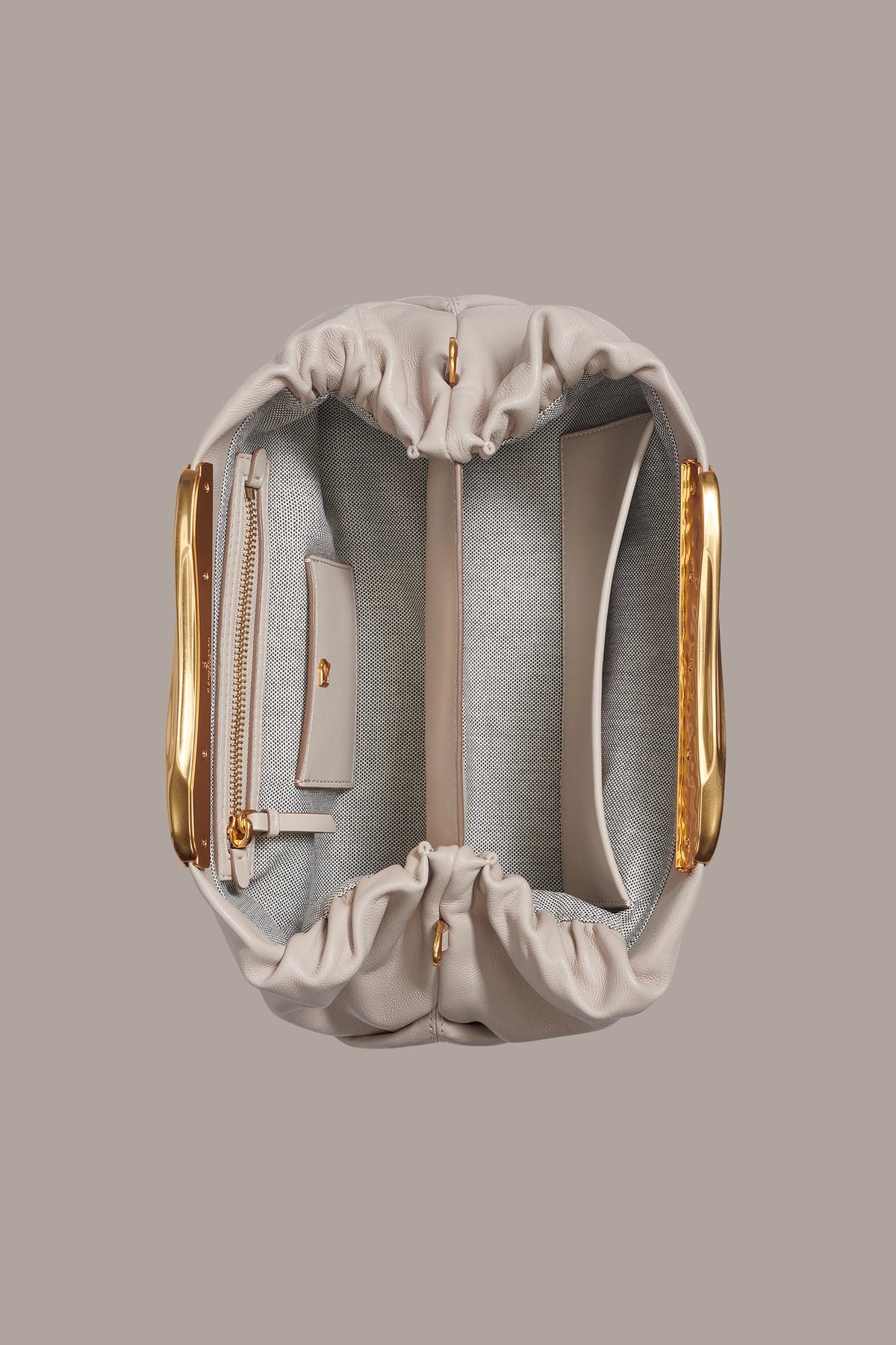 Donna Karan POPLIN LEATHER CLUTCH