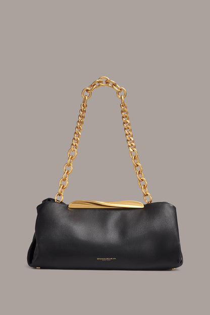 Donna Karan POPLIN LEATHER CLUTCH