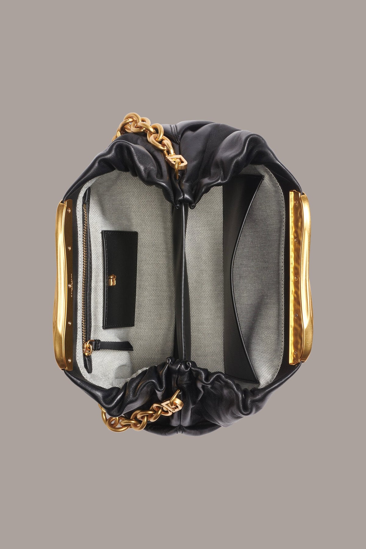 Donna Karan POPLIN LEATHER CLUTCH