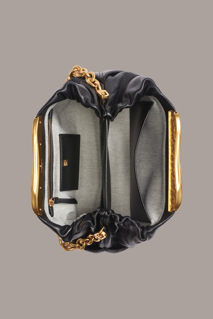 Donna Karan POPLIN LEATHER CLUTCH