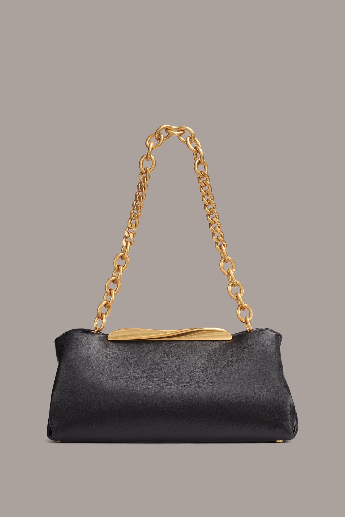 Donna Karan POPLIN LEATHER CLUTCH