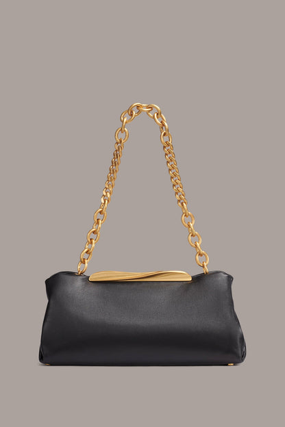 Donna Karan POPLIN LEATHER CLUTCH
