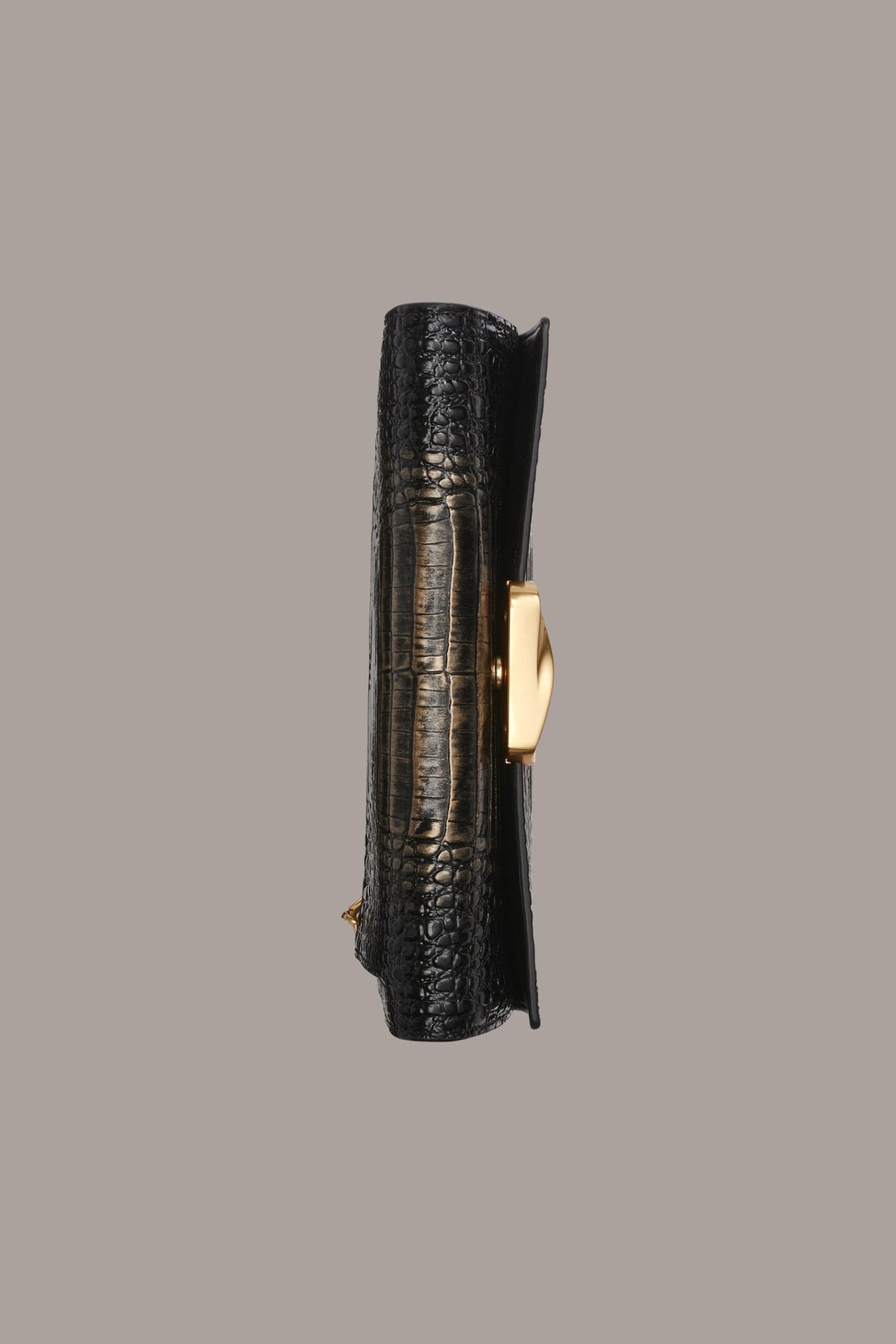 Donna Karan AMAGANSETT METALLIC CROC-EFFECT FLAP WALLET