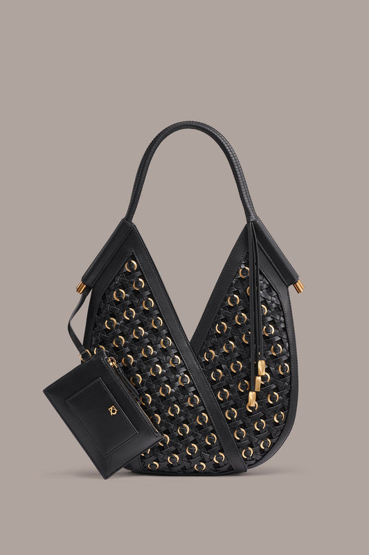 Donna Karan BALDWIN MINI WOVEN GROMMET SHOULDER BAG