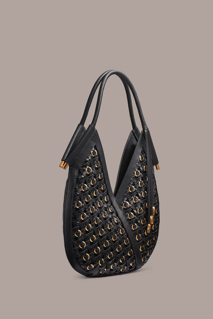 Donna Karan BALDWIN MINI WOVEN GROMMET SHOULDER BAG