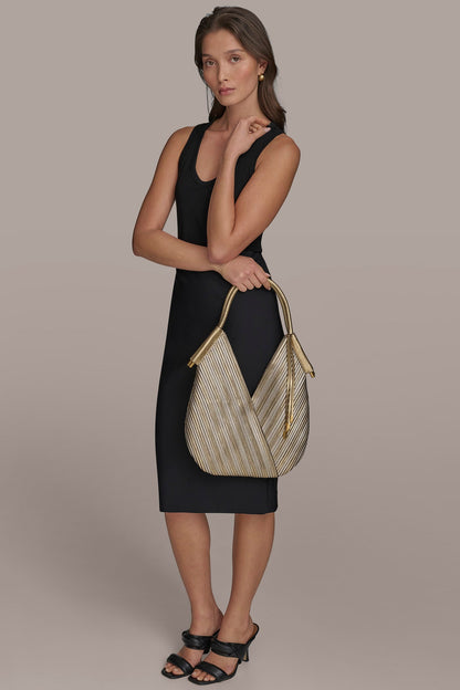 Donna Karan BALDWIN MINI METALLIC SHOULDER BAG