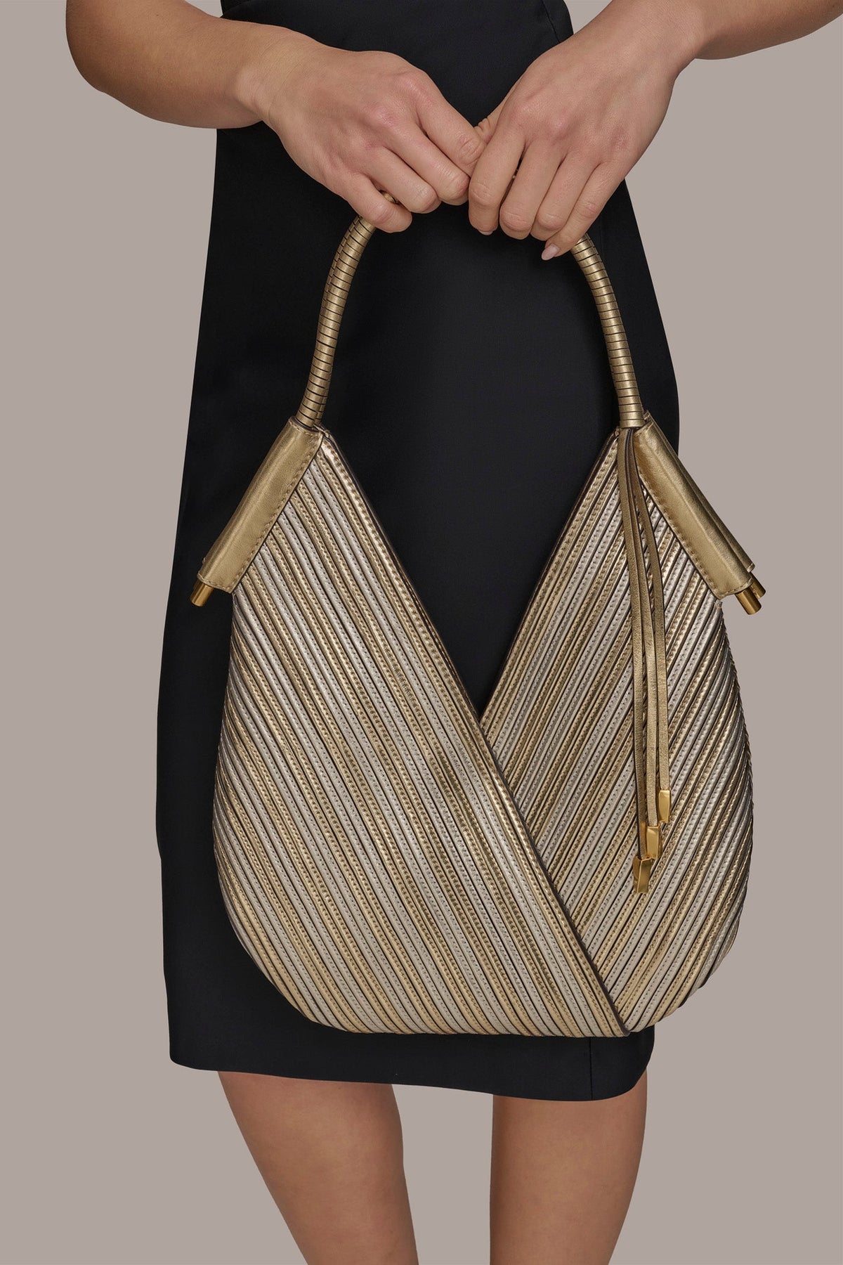 Donna Karan BALDWIN MINI METALLIC SHOULDER BAG