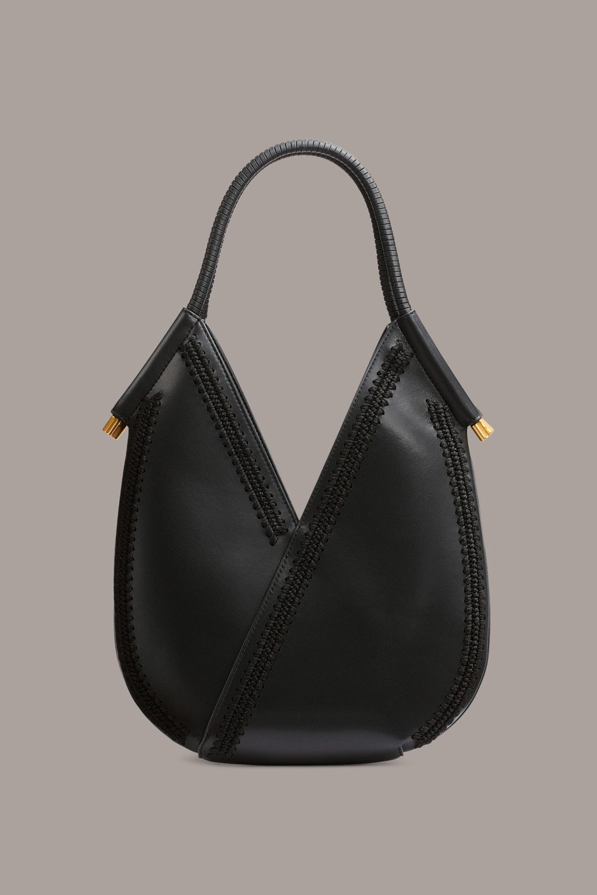 Donna Karan BALDWIN MINI CROCHET-TRIMMED SHOULDER BAG