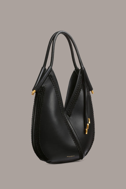 Donna Karan BALDWIN MINI CROCHET-TRIMMED SHOULDER BAG