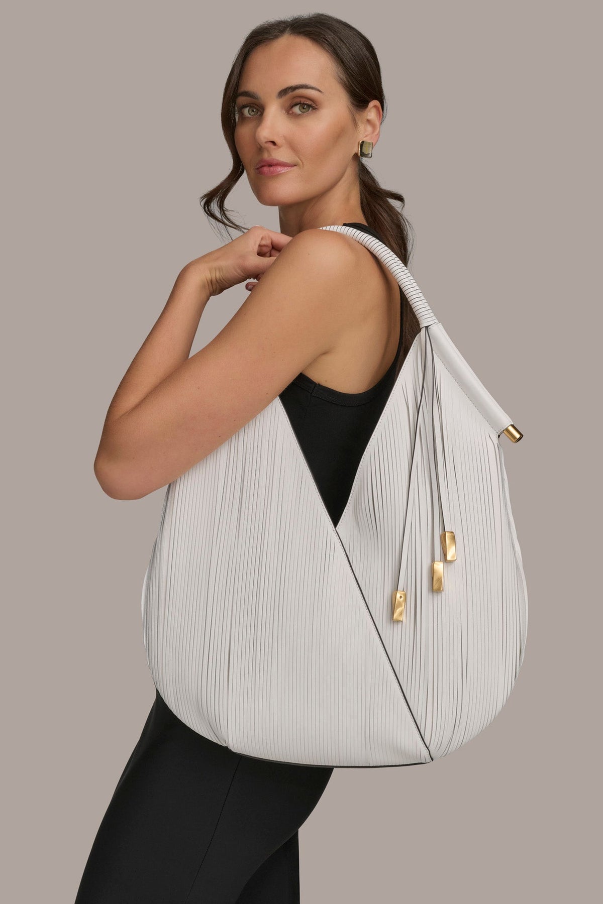 Donna Karan BALDWIN LARGE LASER-CUT SHOULDER BAG