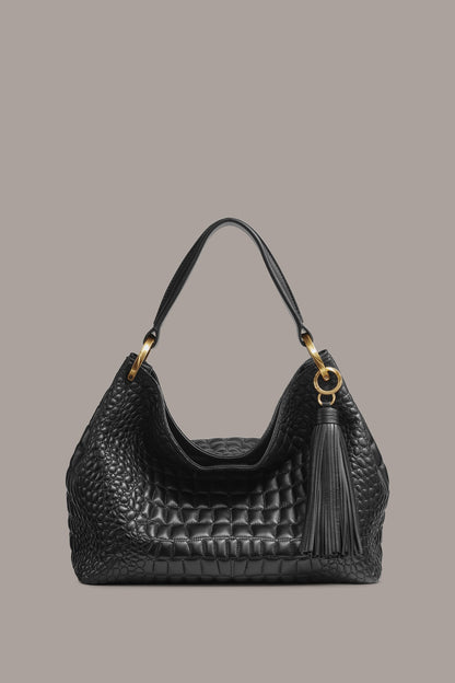 Donna Karan GLENWOOD CROC-EFFECT SHOULDER BAG