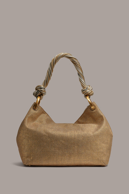 Donna Karan GLENWOOD SMALL METALLIC CANVAS SHOULDER BAG