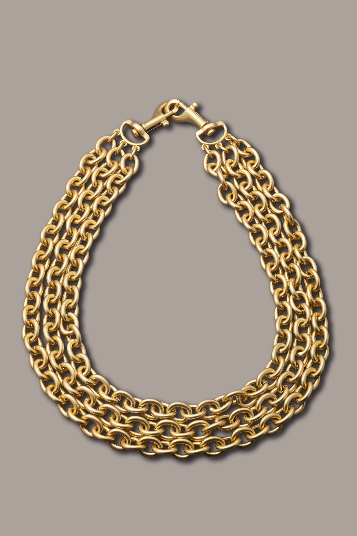 Donna Karan MULTI ROW CHAIN LINK COLLAR NECKLACE