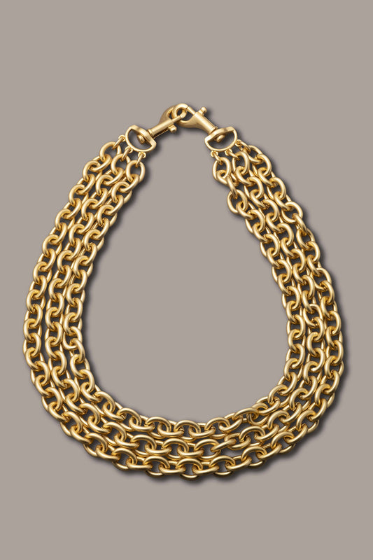 Donna Karan MULTI ROW CHAIN LINK COLLAR NECKLACE