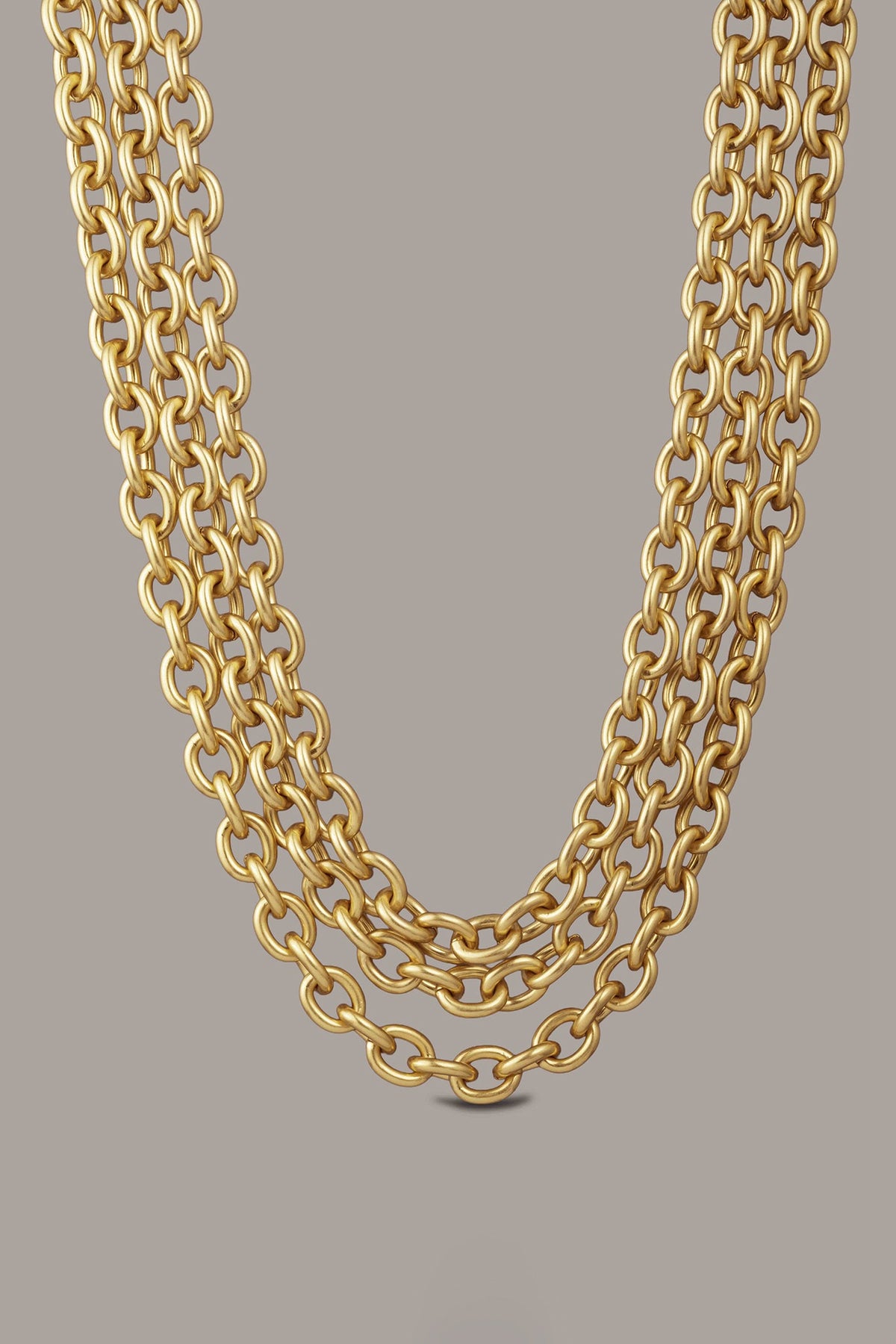 Donna Karan MULTI ROW CHAIN LINK COLLAR NECKLACE