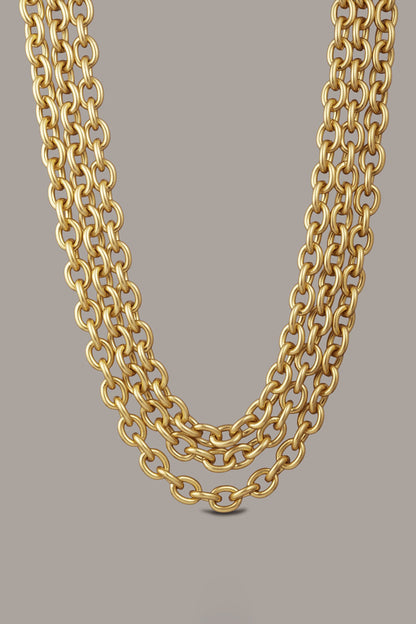 Donna Karan MULTI ROW CHAIN LINK COLLAR NECKLACE
