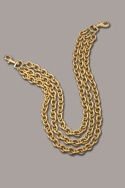 Donna Karan MULTI ROW CHAIN LINK COLLAR NECKLACE