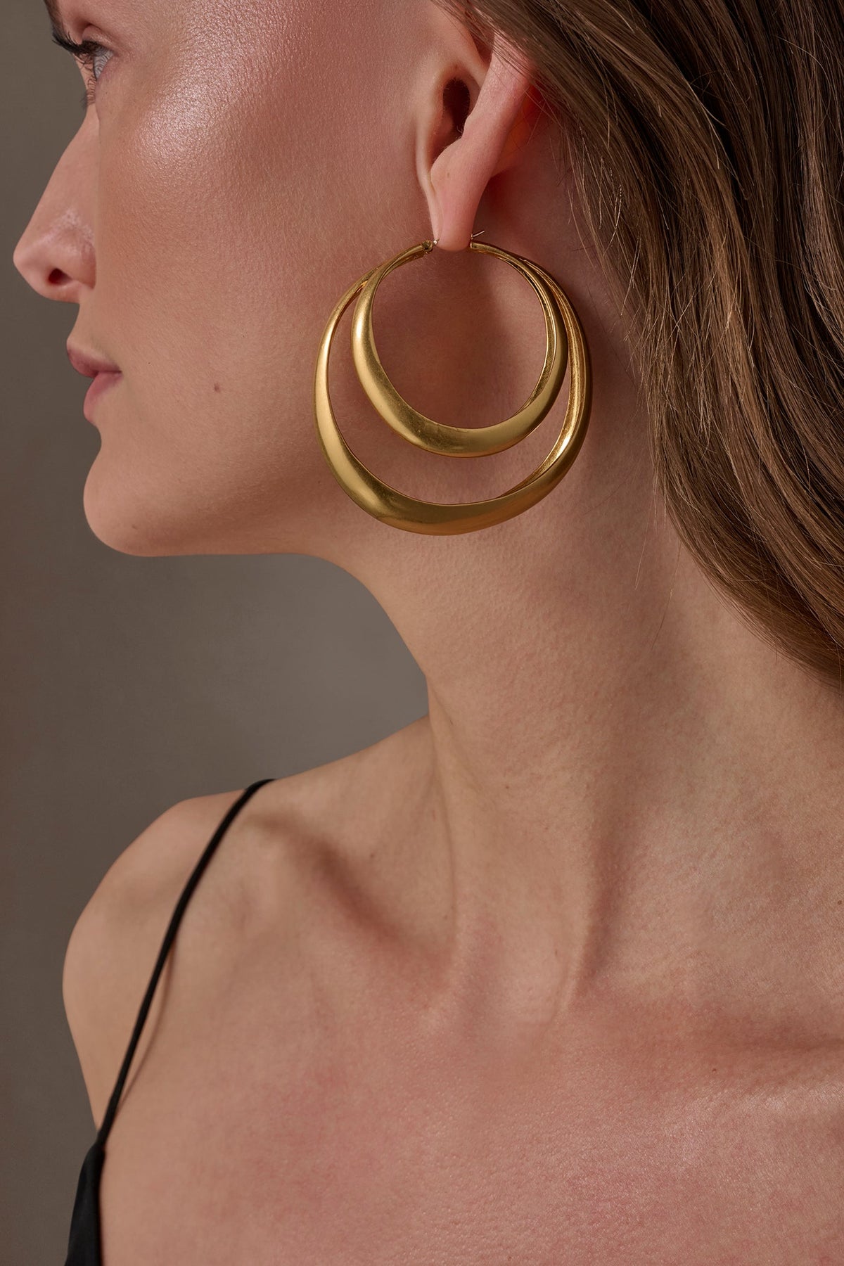 Donna Karan ORGANIC MOLTEN MULTI ROW HOOP EARRING