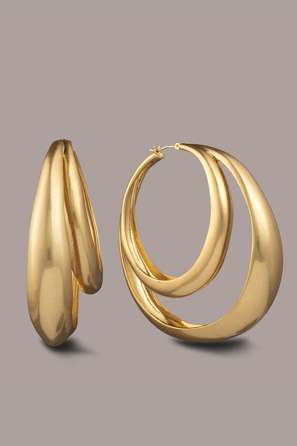 Donna Karan ORGANIC MOLTEN MULTI ROW HOOP EARRING
