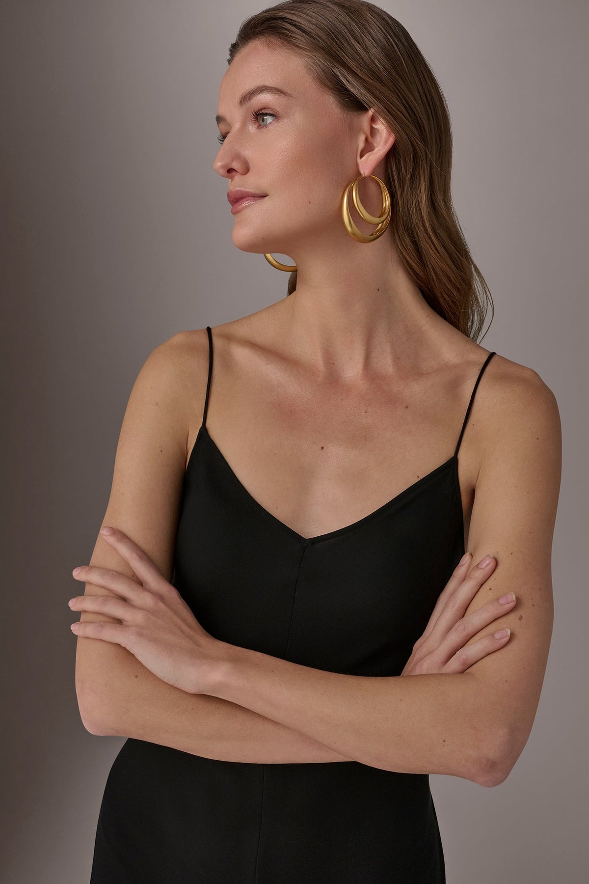 Donna Karan ORGANIC MOLTEN MULTI ROW HOOP EARRING