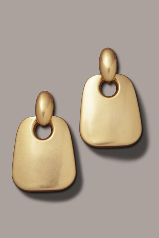 Donna Karan OVERSIZED DOOR KNOCKER WORN GOLD EARRING