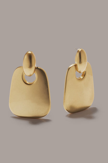 Donna Karan OVERSIZED DOOR KNOCKER WORN GOLD EARRING