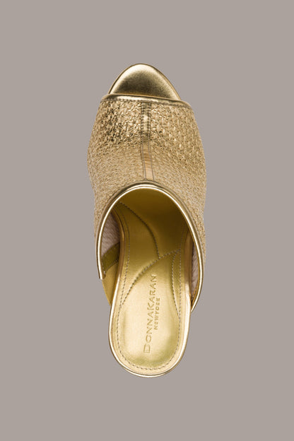 Donna Karan DONNA METALLIC RAFFIA MULE
