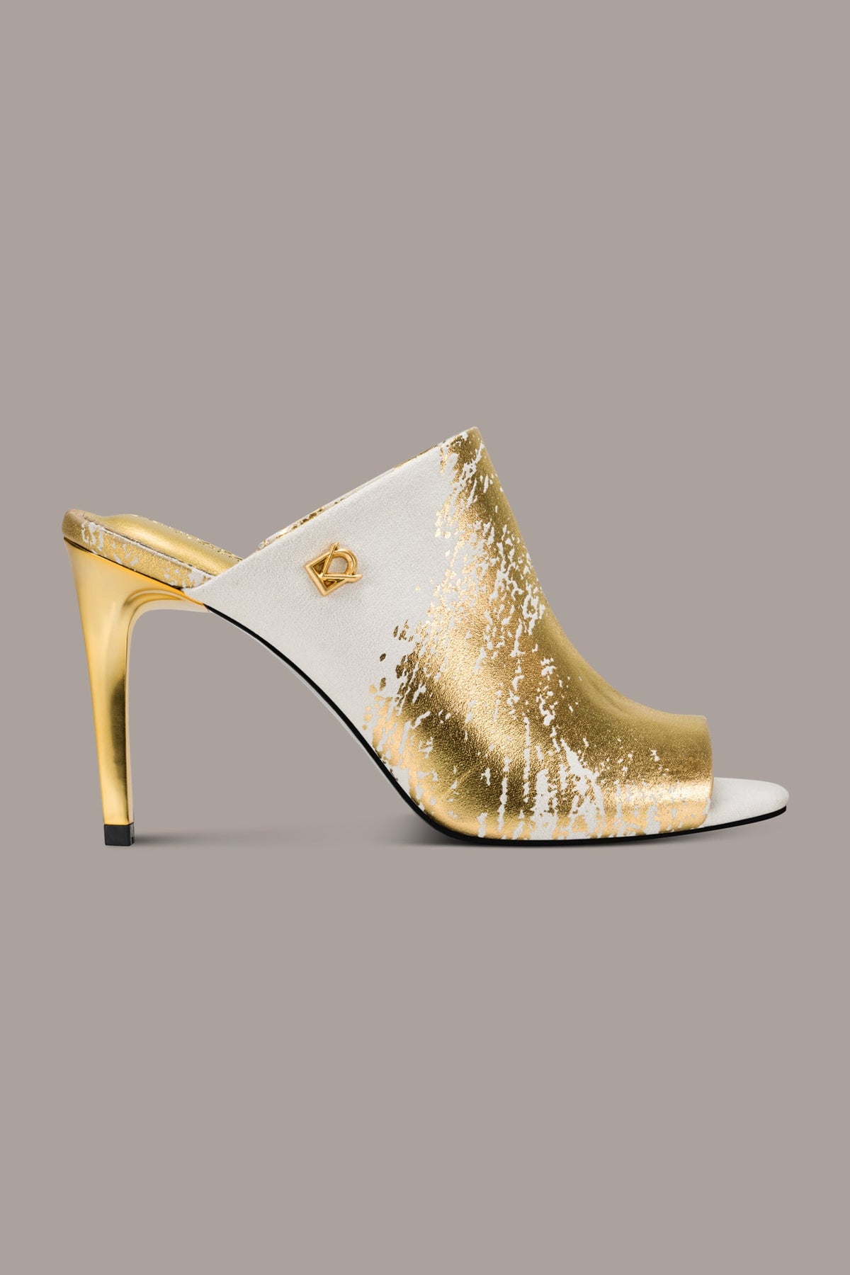 Donna Karan DONNA METALLIC BRUSHSTROKE MULE SANDAL
