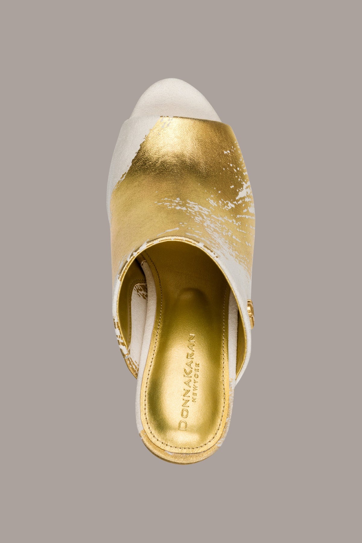 Donna Karan DONNA METALLIC BRUSHSTROKE MULE SANDAL