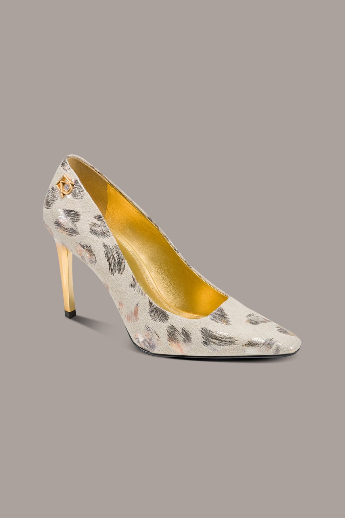 Donna Karan SAVITA METALLIC LEOPARD HIGH PUMP