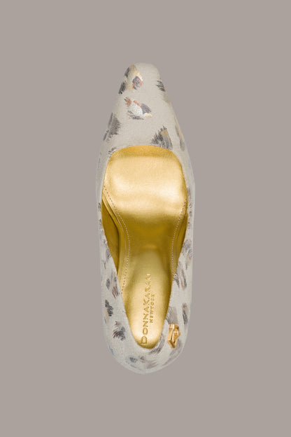 Donna Karan SAVITA METALLIC LEOPARD HIGH PUMP