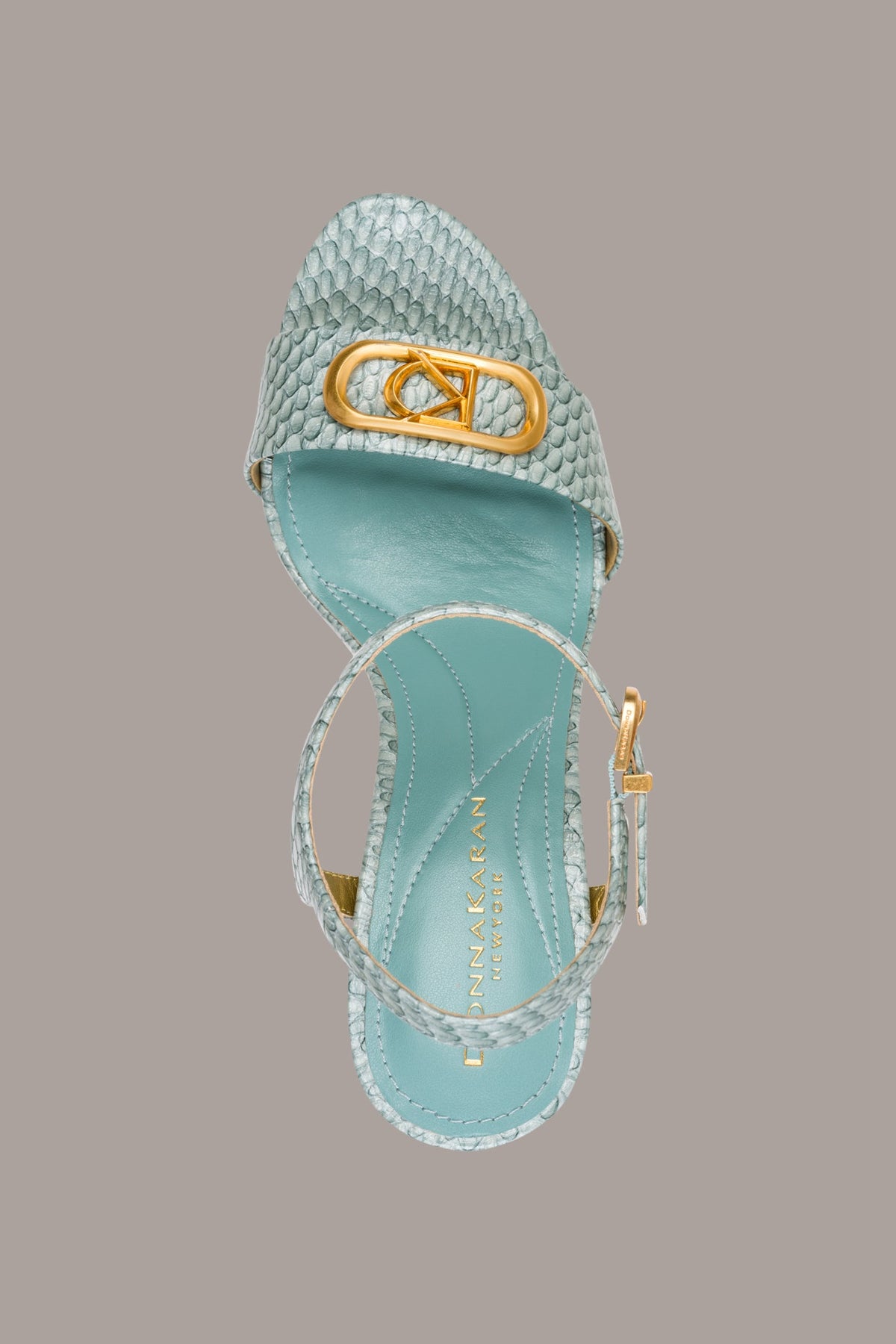 Donna Karan SHEPARD SNAKE-EFFECT LEATHER PLATFORM SANDAL