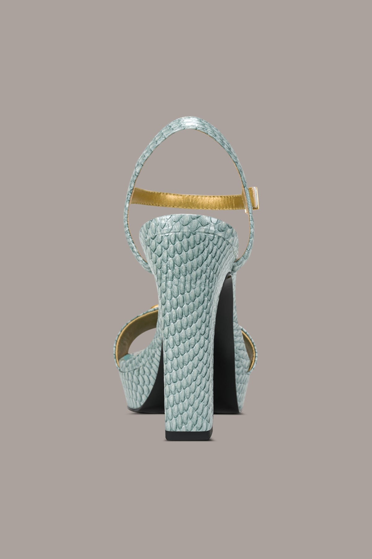 Donna Karan SHEPARD SNAKE-EFFECT LEATHER PLATFORM SANDAL