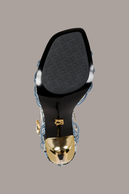 Donna Karan BRIELLE SNAKE-PRINT STILETTO SANDAL