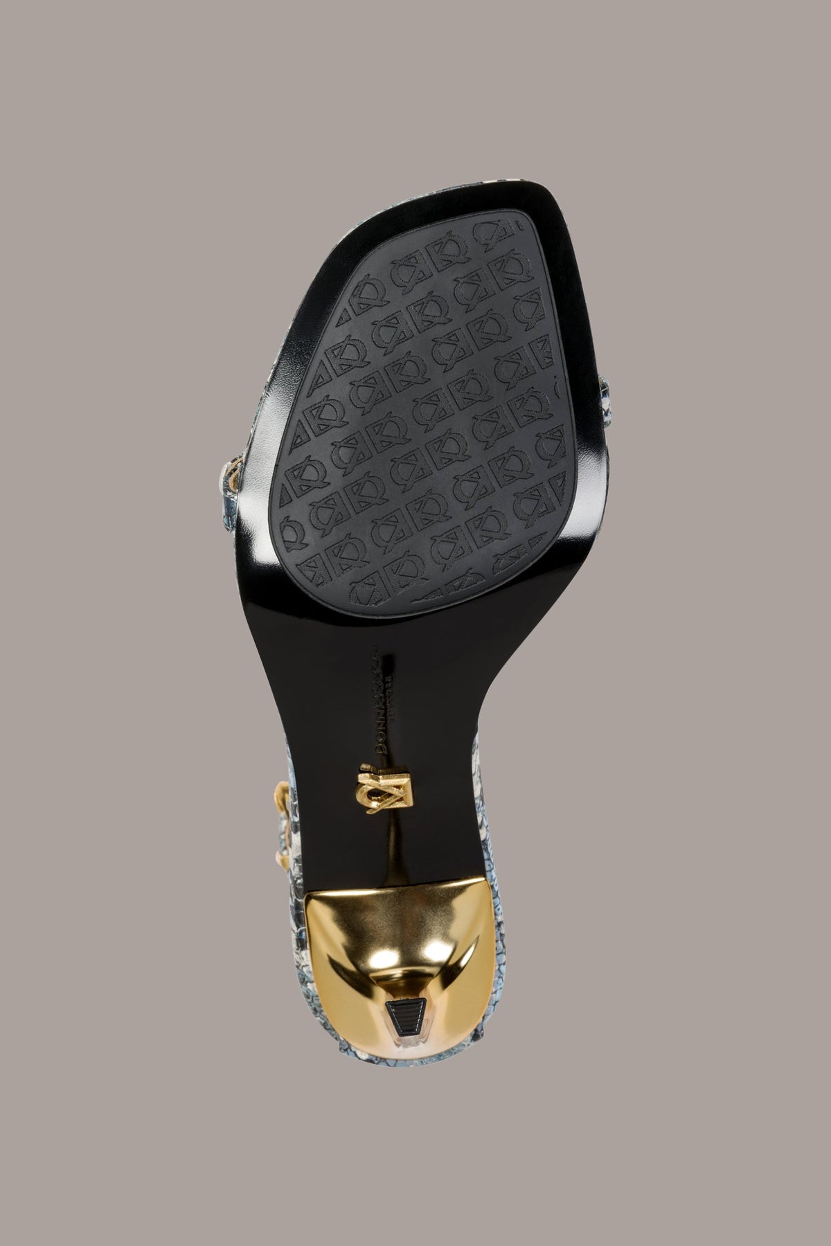 Donna Karan PRYCE SNAKE-PRINT ANKLE STRAP SANDAL